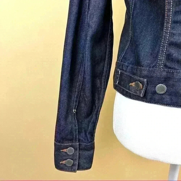 Lucky Brand Classic Dark Wash Button Down Western Denim Jean Jacket Size S - Picture 9 of 13